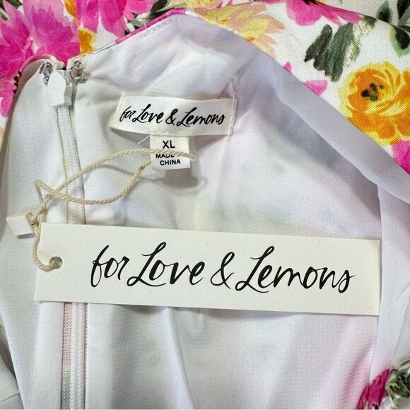 NEW For Love and Lemons June Mini Dress Pink Floral Size XL - Picture 9 of 12